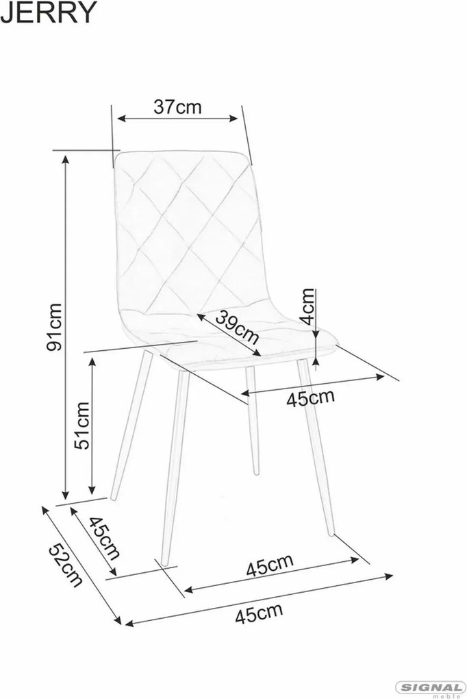 SI Jerry Velvet stolička čierna