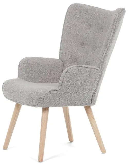 Autronic BONTEC Kreslo ušiak, šedá látka, AK-309 GREY2 Farba: Biela