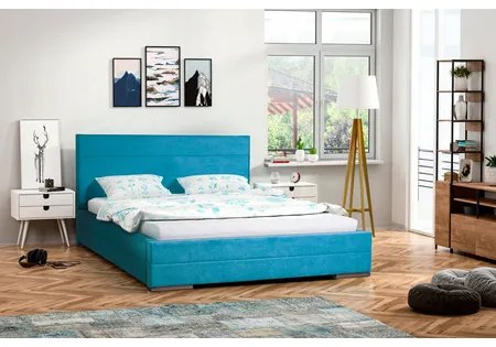 Čalúnená posteľ MONIKA modrá rozmer 180x200 cm
