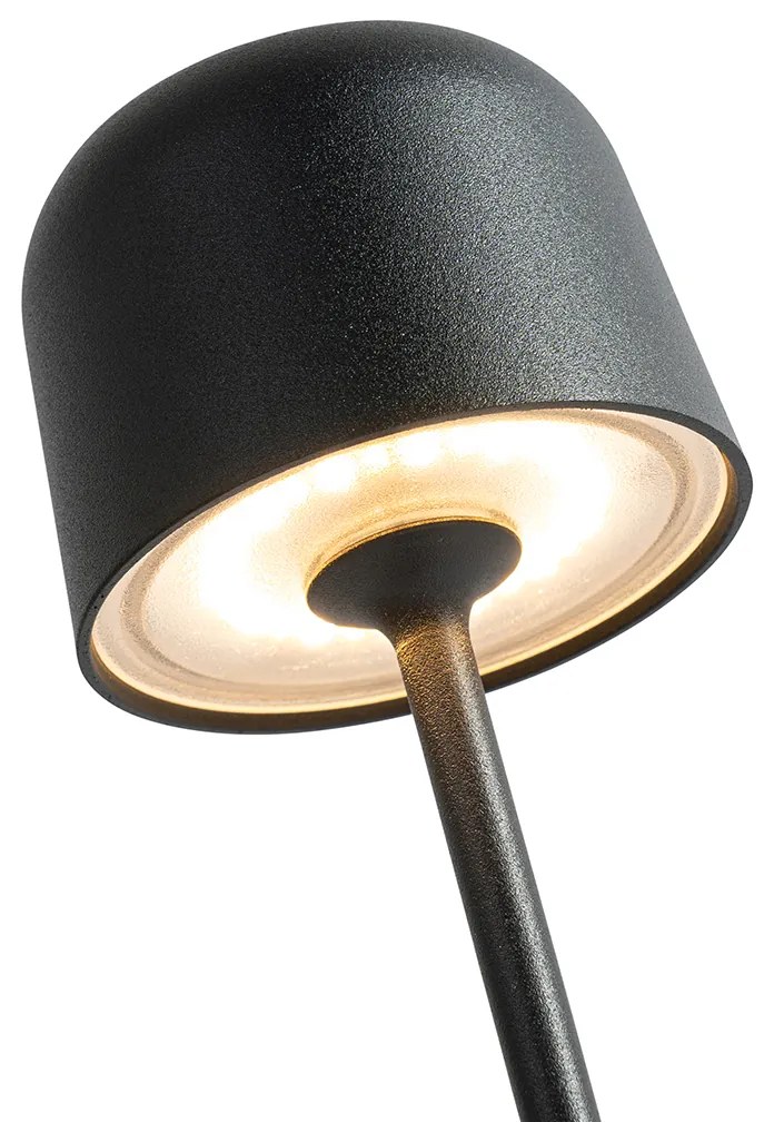 Sada 2 stolových lamp húb čierna vrátane nabíjacej stanice - Raika