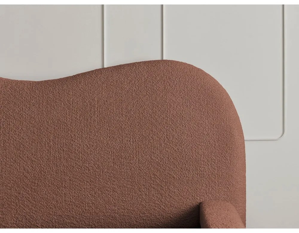 Oranžová čalúnená dvojlôžková posteľ s úložným priestorom s roštom 140x190 cm Orlane – Bobochic Paris