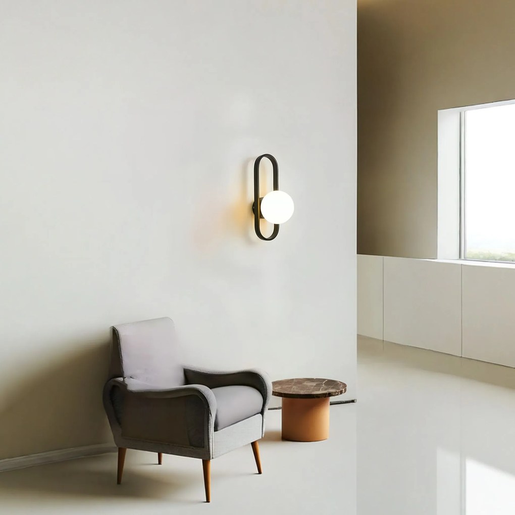 Toolight Toolight, nástenné svietidlo 1xE27 APP1755-1W, čierna-biela, OSW-04315