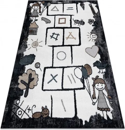 Dywany Łuszczów 120x170 cm Detský kusový koberec Fun Hop black, čiernobiela, detská izba