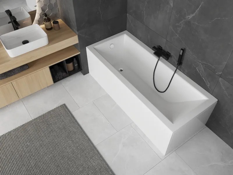 Mexen Cubik obdĺžniková vaňa 150 x 70 cm s krytom, biela - 55031507000X