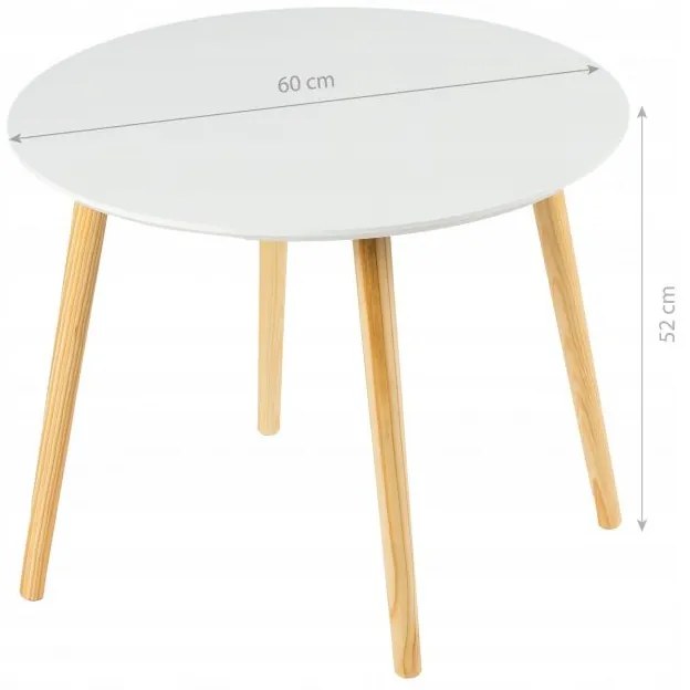 Moderný škandinávsky konferenčný stolík, 60 cm