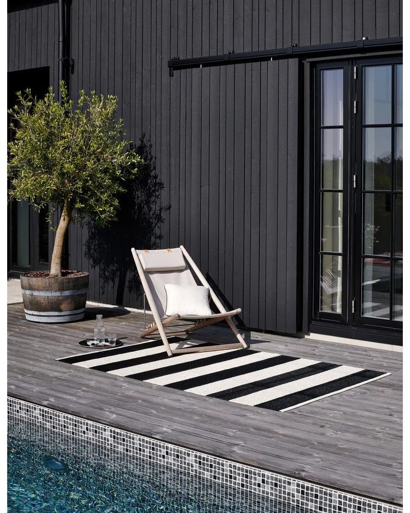 Čierno-biely vnútorný a vonkajší behúň 70x150 cm Bob Black Vanilla – Pappelina