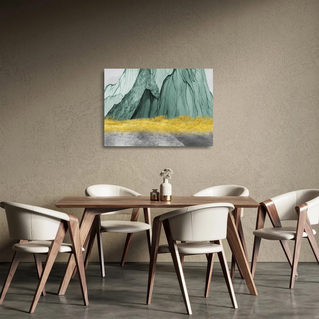 Sklenený obraz - Smaragdové hory N⁰3 (70x50 cm)