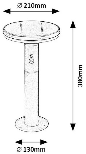 Rabalux 77018 - LED Solárne svietidlo so senzorom ALASKA LED/10W/3,7V IP44