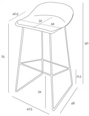LINEA barová stolička 75 cm