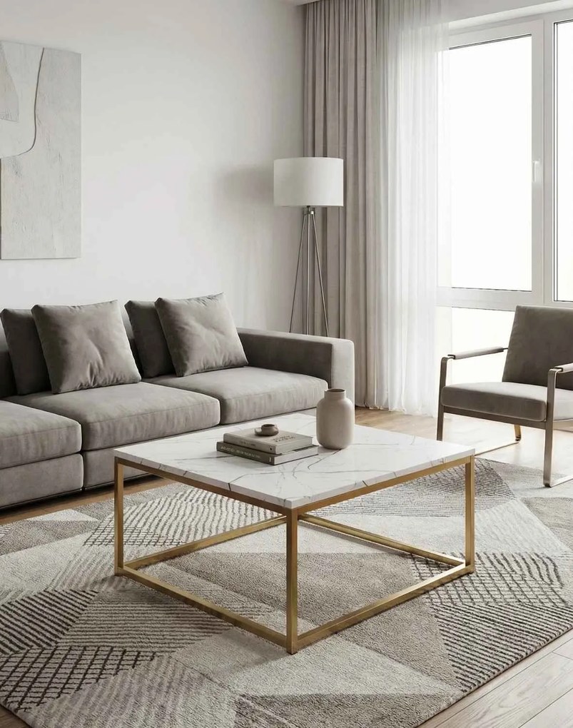 stoličky24.sk - Konferenčný stolík Prado white/gold