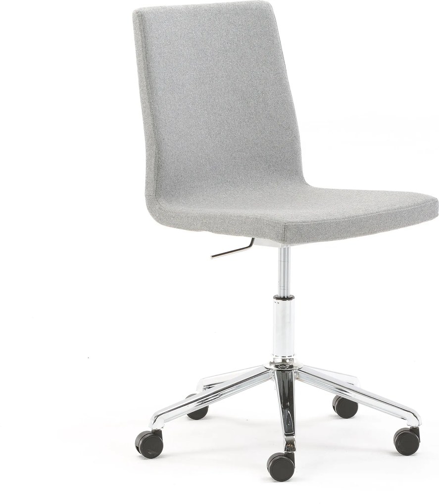 Konferenčná stolička Perry s aktívnym sedadlom, šedé čalúnenie