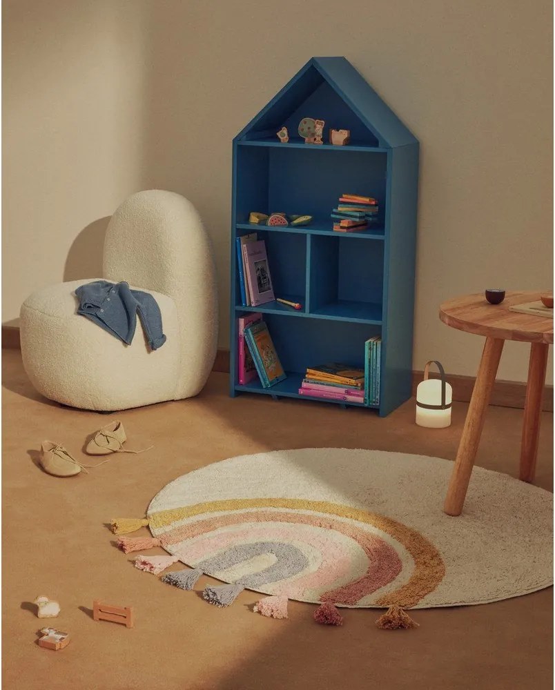 Slonovinový prateľný/ručne tkaný bavlnený detský koberec ø100 cm Tadea – Kave Home