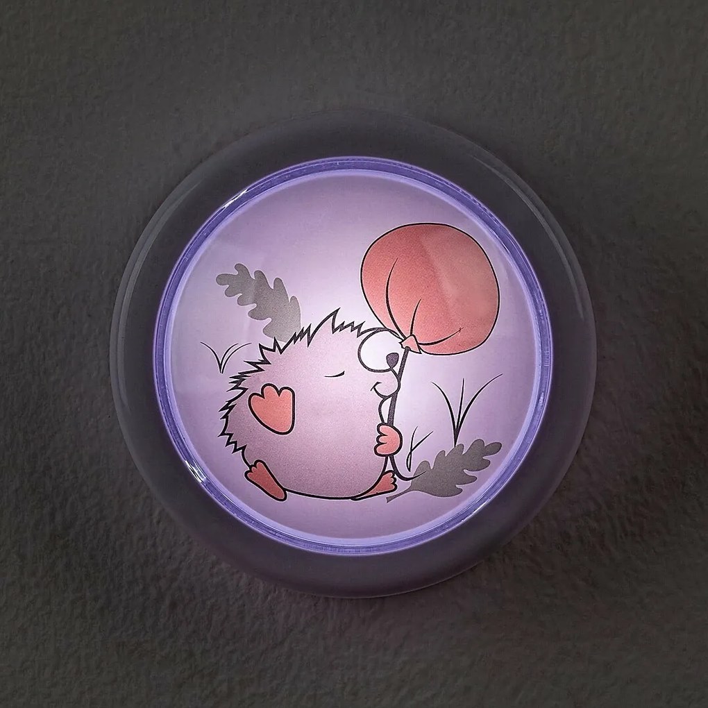 Rabalux 76072 detské push light nočné osvetlenie Hedgy - ježko a balón, 0,3W, 5lm, 6000K, pr. 10 cm