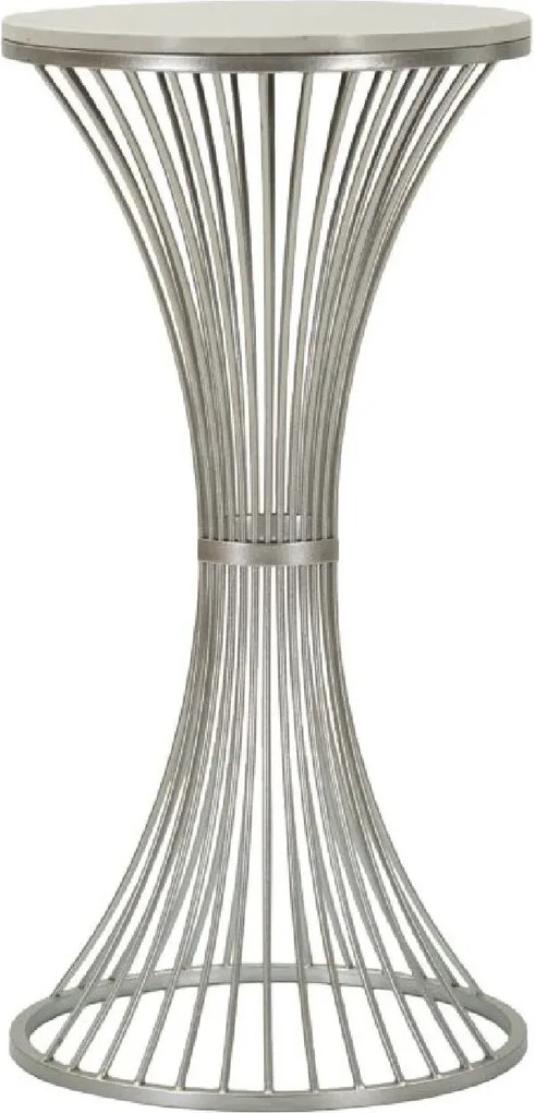 Odkladací stolík Funnel 40 cm strieborný/mramor