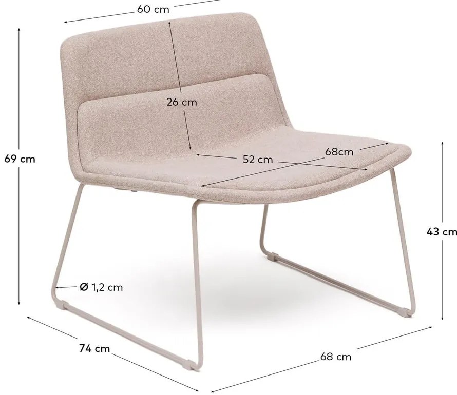 Béžové kreslo Zahara – Kave Home