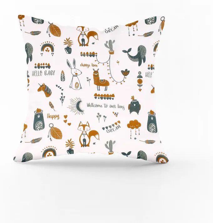Obliečka na vankúš zvieratká Veľkost obliečok: 40 x 40 cm, Zapínanie: Zips