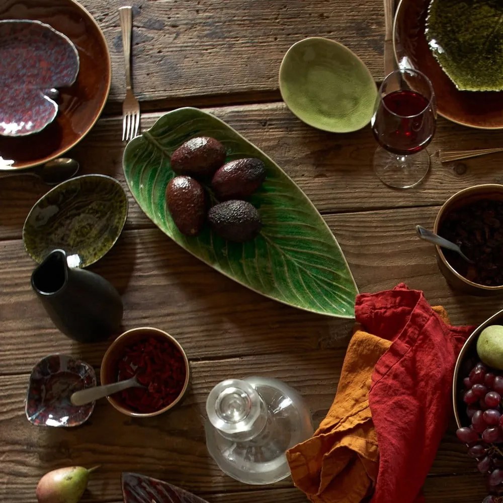 Zelený kameninový servírovací tanier Costa Nova Riviera, 40 x 17 cm