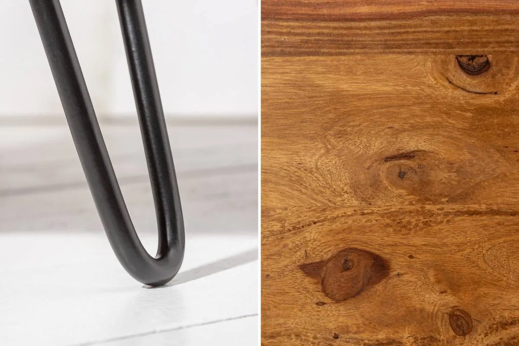 Dizajnový konferenčný stolík Lorelei, 70 cm, sheesham