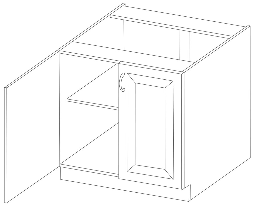 Dolná dvojdverová skrinka SABRYA - šírka 60 cm, dub lefkas / biela