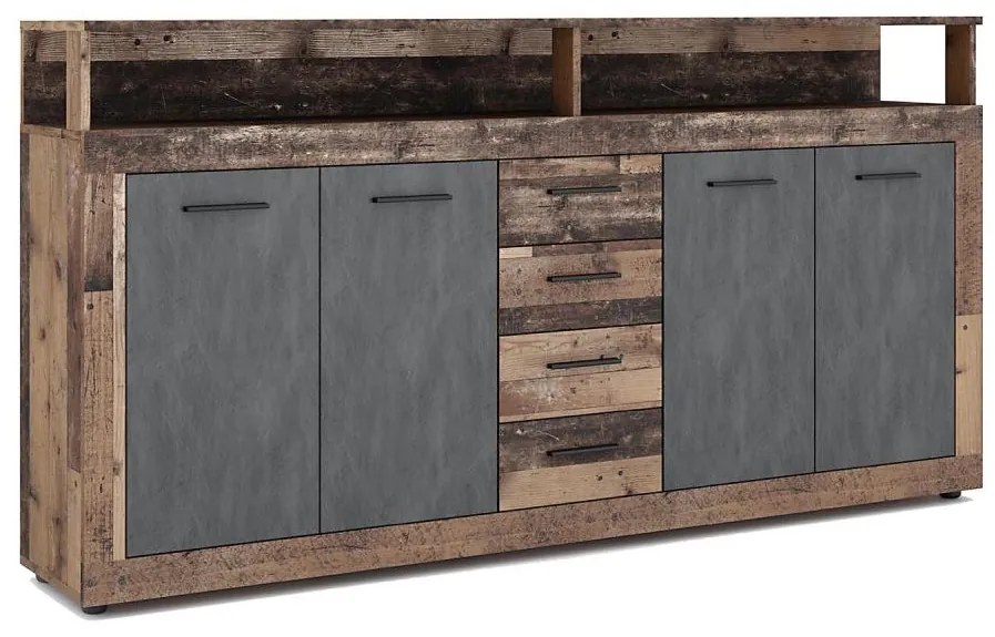 Komoda RUNA tmavohnedá/antracit