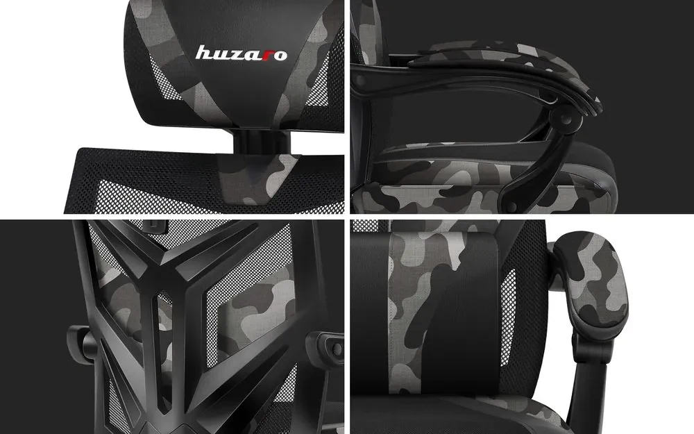 Huzaro Herné kreslo Combat 5.0 s výsuvnou podnožkou - šedá