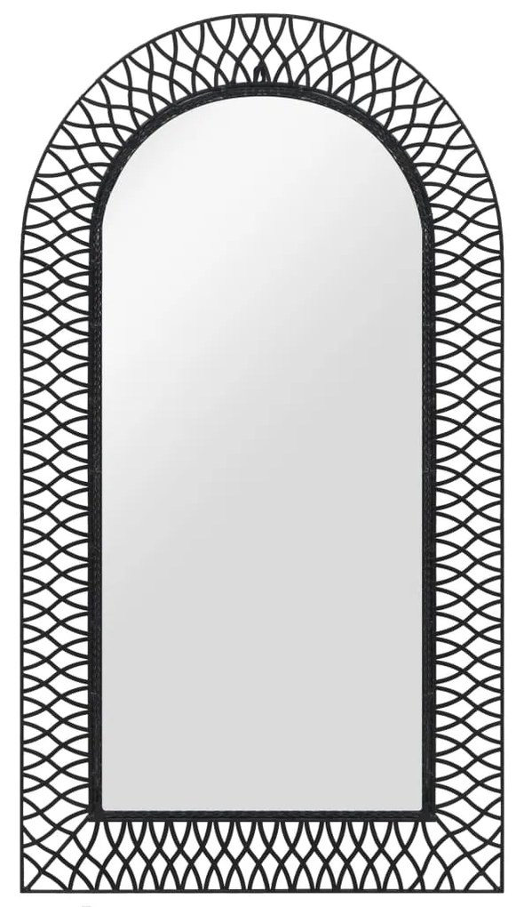 vidaXL Nástenné zrkadlo oblúkové 60x110 cm čierne