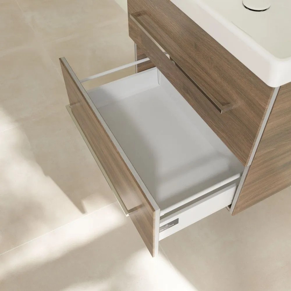 VILLEROY & BOCH Avento závesná skrinka pod umývadlo, 2 zásuvky, 630 x 452 x 514 mm, Arizona Oak, A89000VH