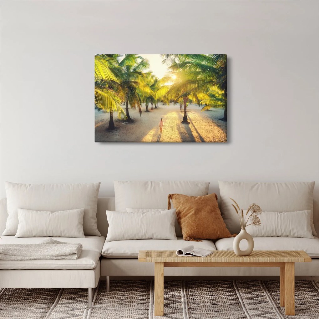 Obraz - Žena v palmách (90x60 cm)