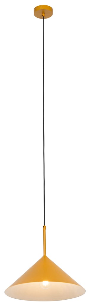 Dizajnové závesné svietidlo žlté - Triangolo