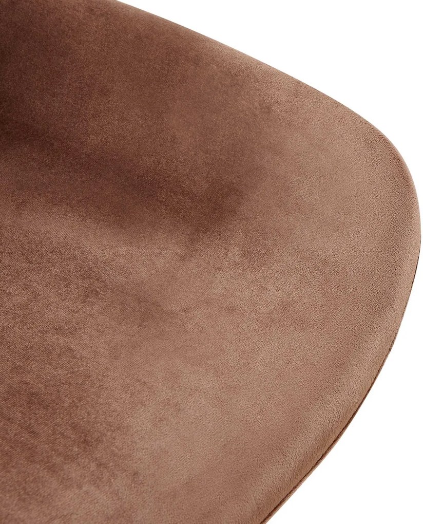 Jedálenská stolička Lewes - zamat - Hnedá