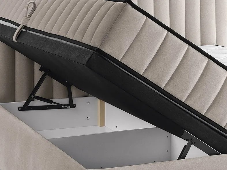 Posteľ Joy 160x200 cm, svetlo béžová látka