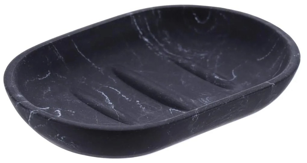 Miska na mydlo Everist Black Marble, čierna