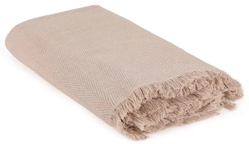 Hnedý pléd z recyklovanej bavlny 170x205 cm Merlin – Mijolnir