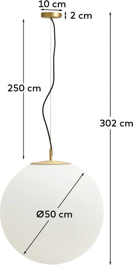 Biele/v zlatej farbe závesné svietidlo so skleneným tienidlom ø 10 cm Brisia – Kave Home