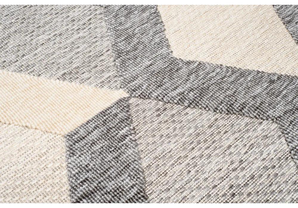 Kusový koberec 3D sivo krémový 160x229cm