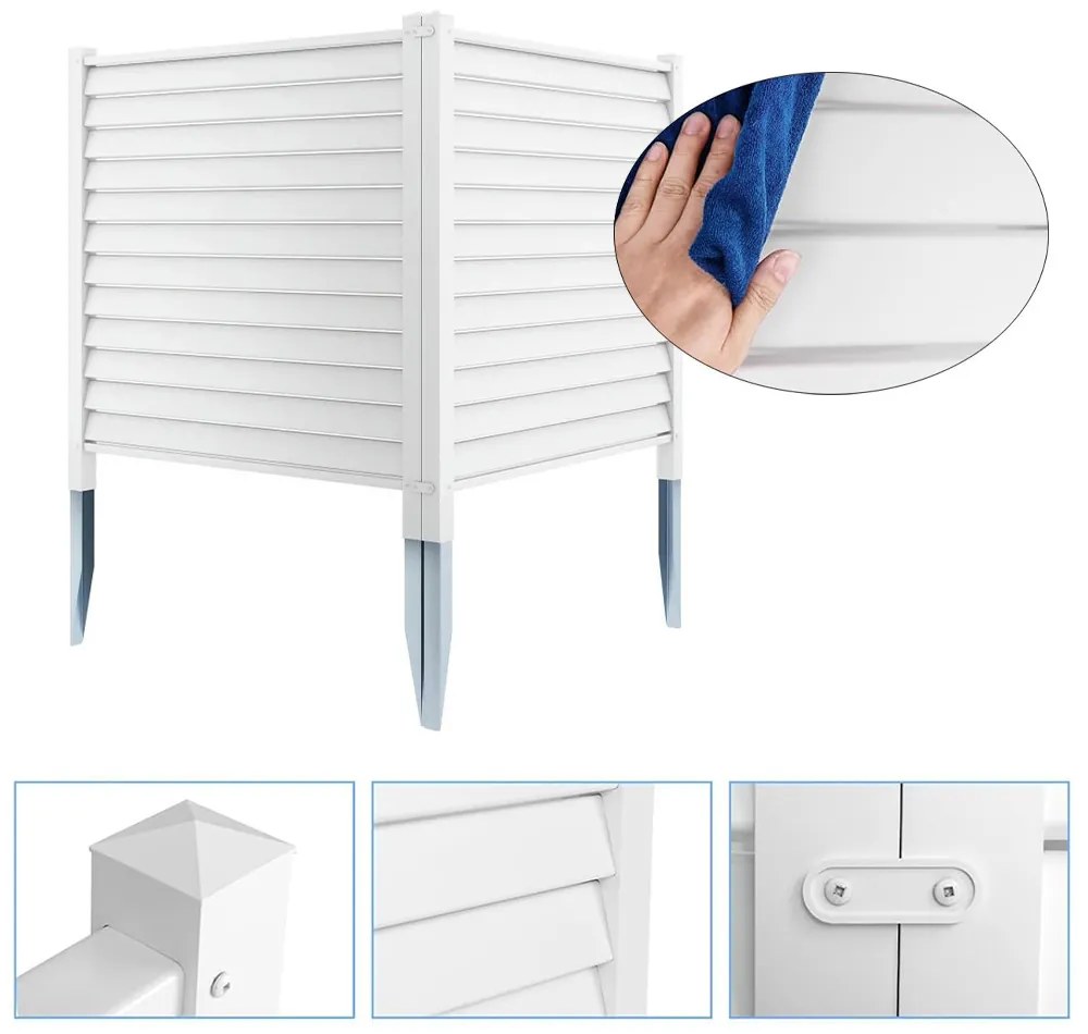 Zabodovateľný záhradný panel, 122x122 cm, 2 ks, biely