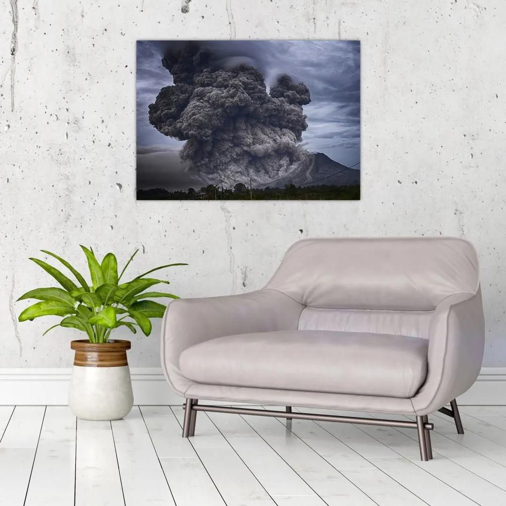 Sklenený obraz - Sopečná erupcia (70x50 cm)