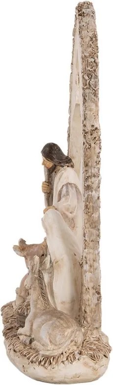 Béžová antik vianočné dekorácie betlehem - 18*7*22 cm