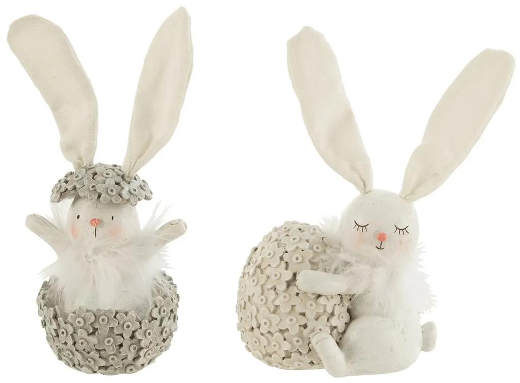 Set 2ks dekorácie králiček s vajíčkami - 12*8*20 cm