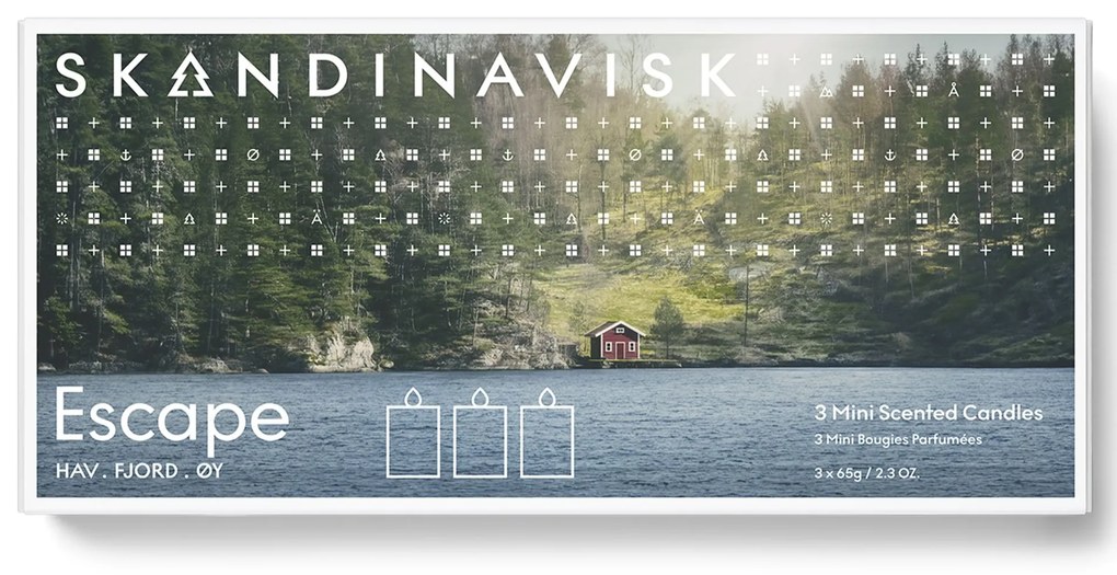 SKANDINAVISK Darčeková sada mini sviečok ESCAPE – 3 x 65 g