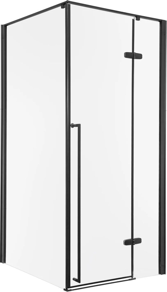 Novoterm Štvorcový sprchový kút NV-Long 90x90 čierny/transparent - bez vaničky