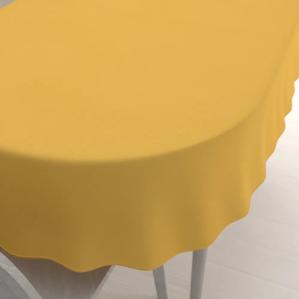 Biante Veľký dekoračný oválny obrus BKU-109 Horčicový 260x320 cm