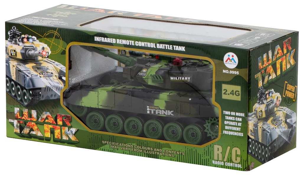 KIK RC Veľký vojnový tank 9995 veľký 2,4 GHz zelený