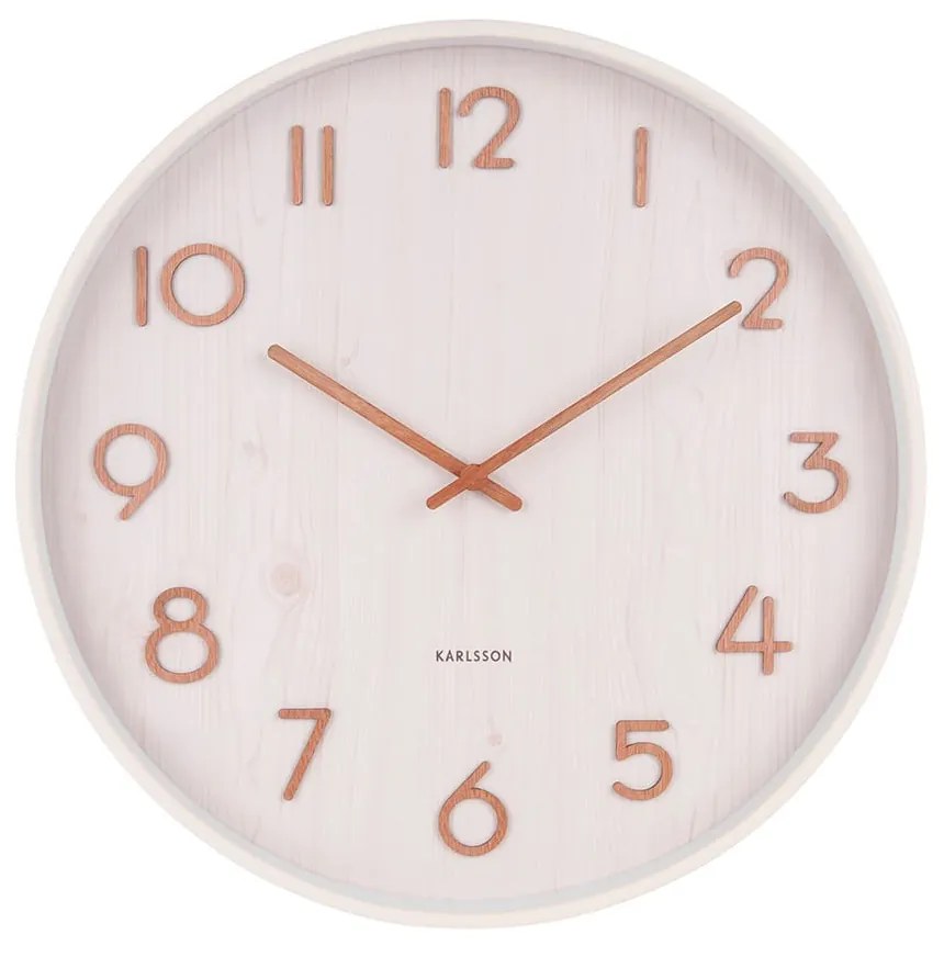 Nástenné hodiny Pure Large biela lipa ø 60 cm x 4,5 cm