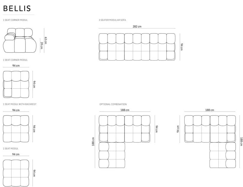 Zelená zamatová pohovka 282 cm Bellis – Micadoni Home