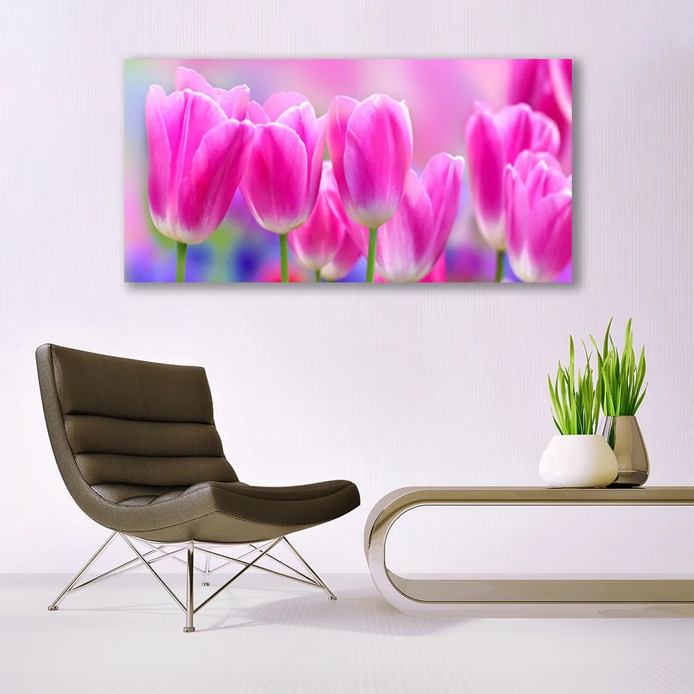 Obraz na akrylátovom skle Tulipány 120x60 cm