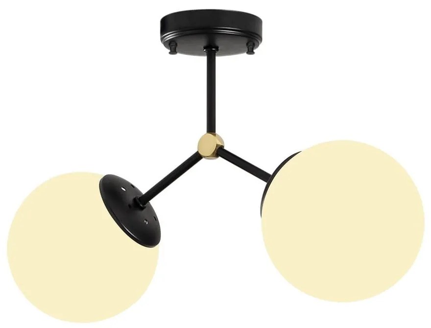 Čierno-biele stropné svietidlo so skleneným tienidlom 15x44 cm Damar – Opviq lights