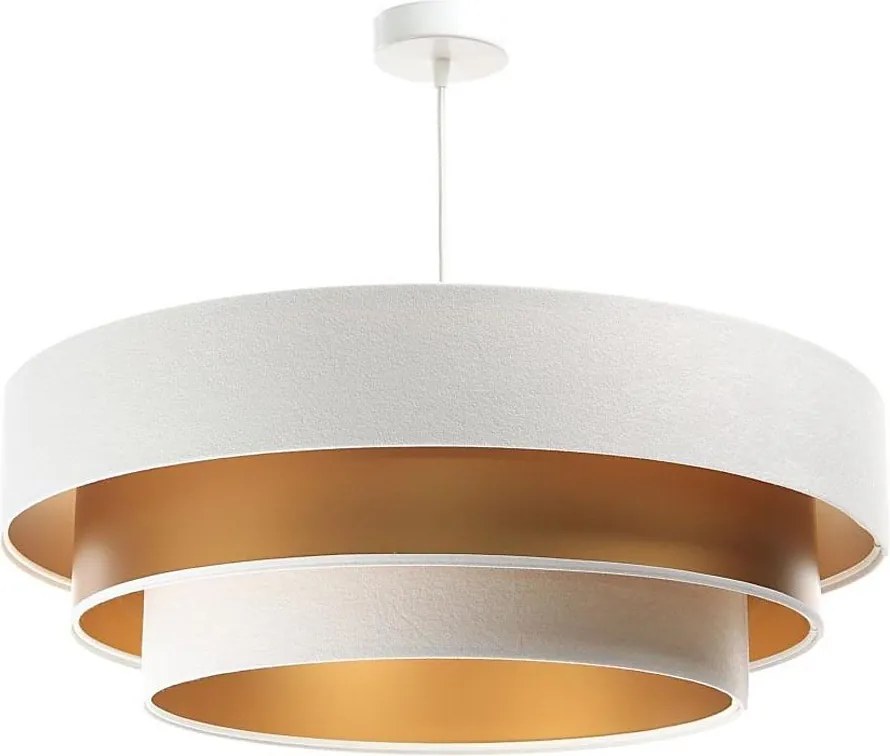 Luster na lanku TRINITI 1xE27/60W/230V biela/zlatá