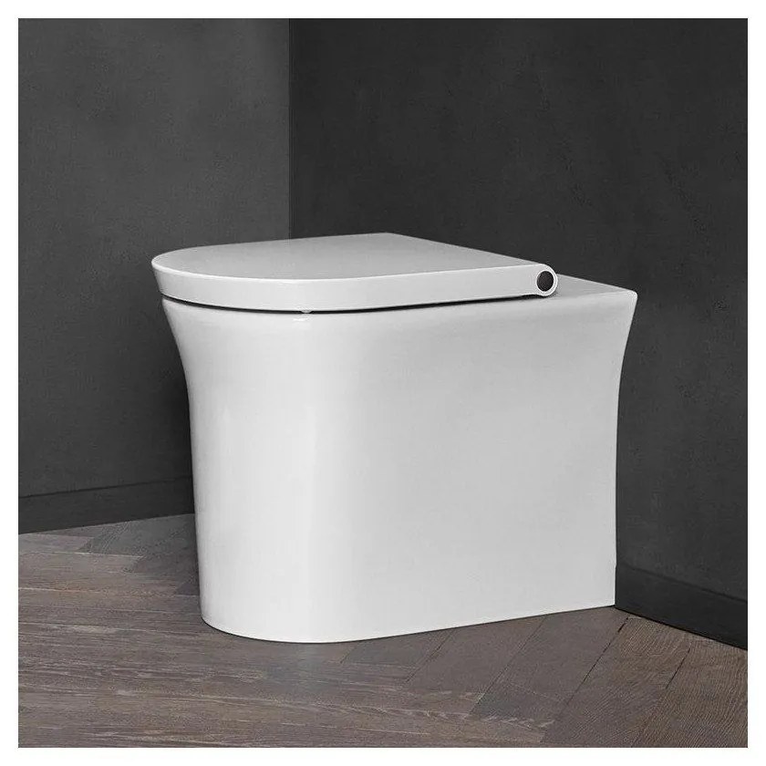 DURAVIT White Tulip samostatne stojace WC Rimless ku stene, s hlbokým splachovaním, 370 x 580 mm, biela, s povrchom HygieneGlaze, 2001092000