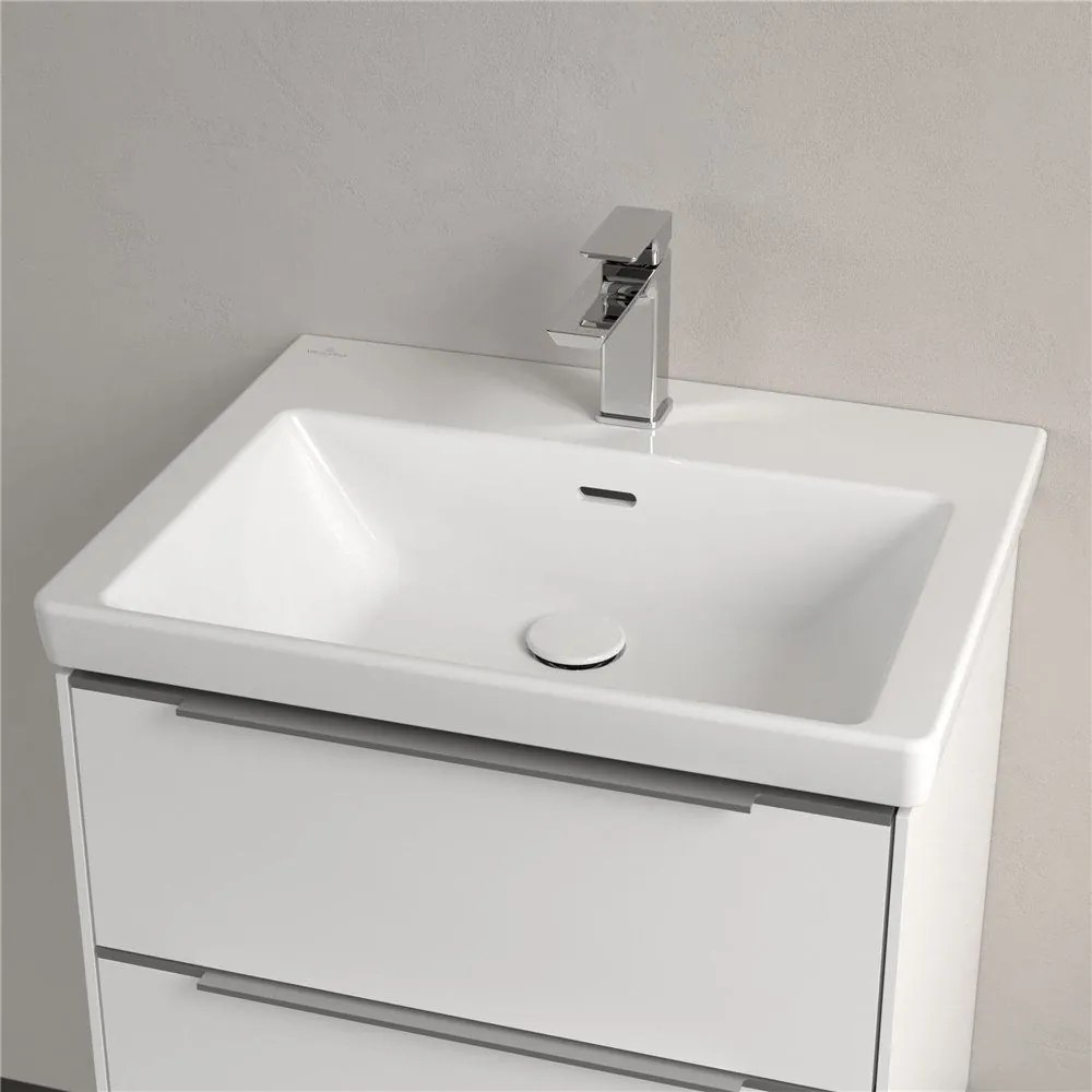 VILLEROY &amp; BOCH Subway 3.0 umývadlo na skrinku s otvorom, s prepadom, 600 x 470 mm, biela alpská, 4A706001